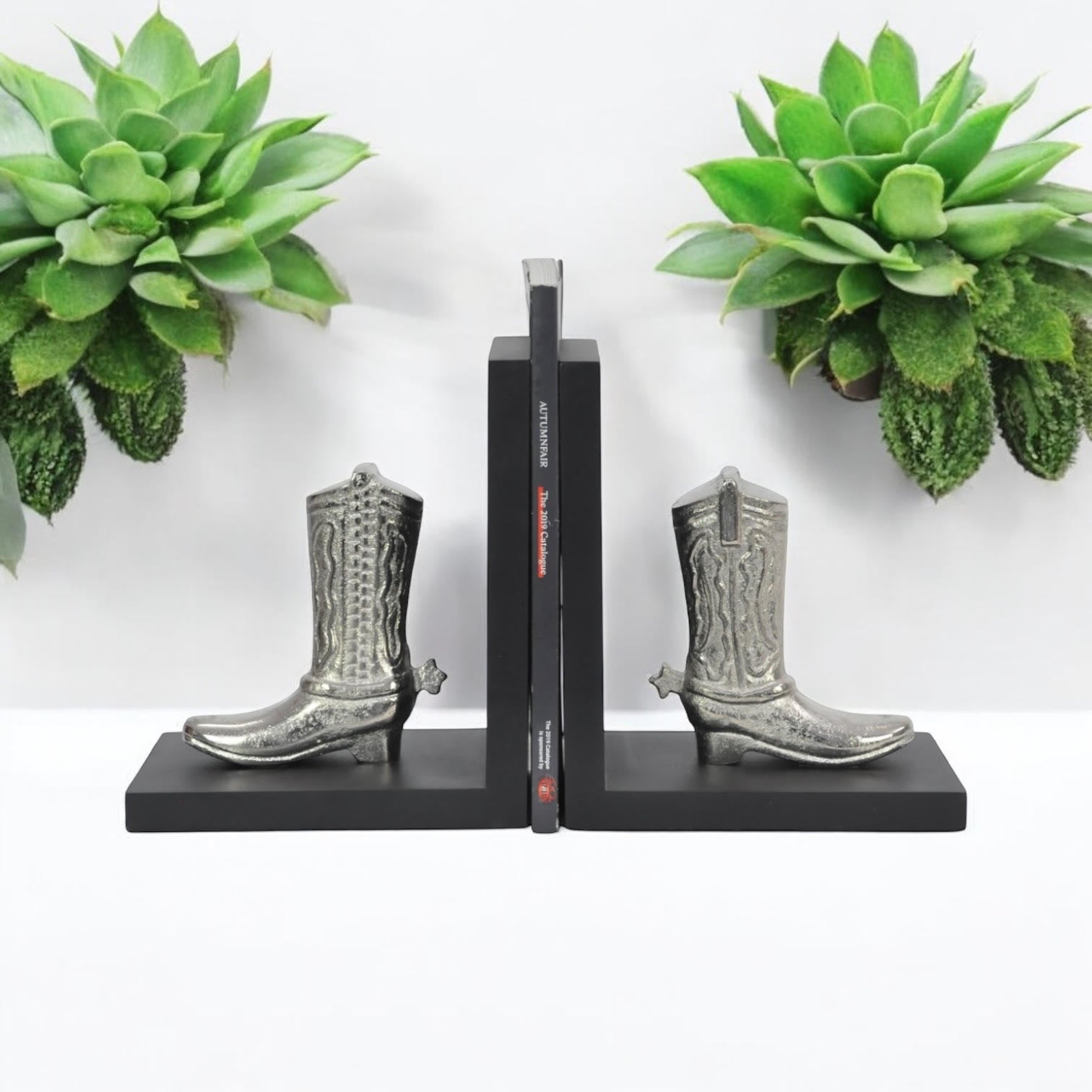 MSL 18cm Aluminium Boot-Shaped Bookends, Hand Finished