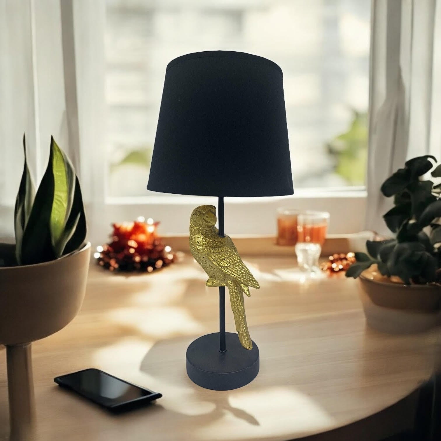 MSL 47X22X22M Table Lamp with 9 Black Shade and In-Line Switch