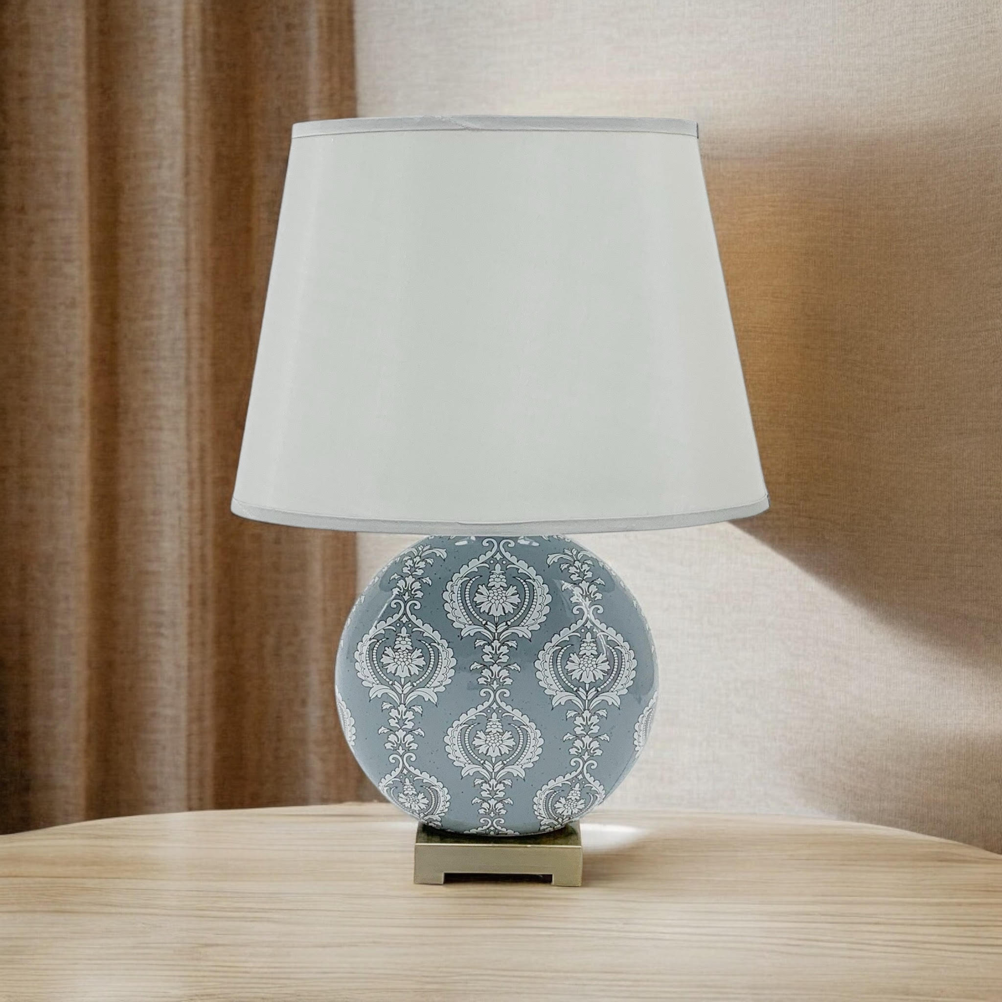MSL 42cm Traditional Table Lamp with Linen Shade and Inline Rocker Switch