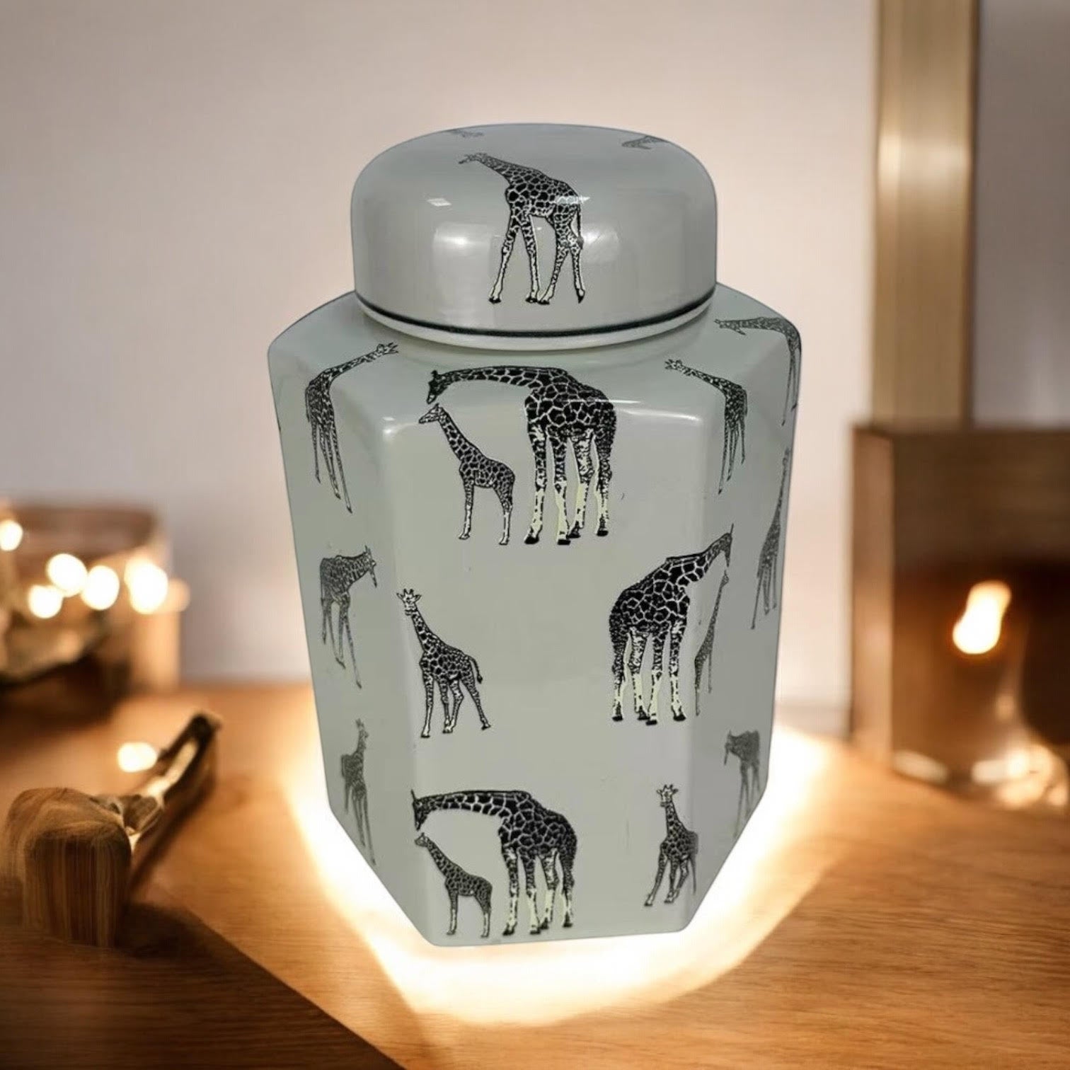 MSL 18cm Ginger Jar Giraffe Glazed Umbrella Stand Vase