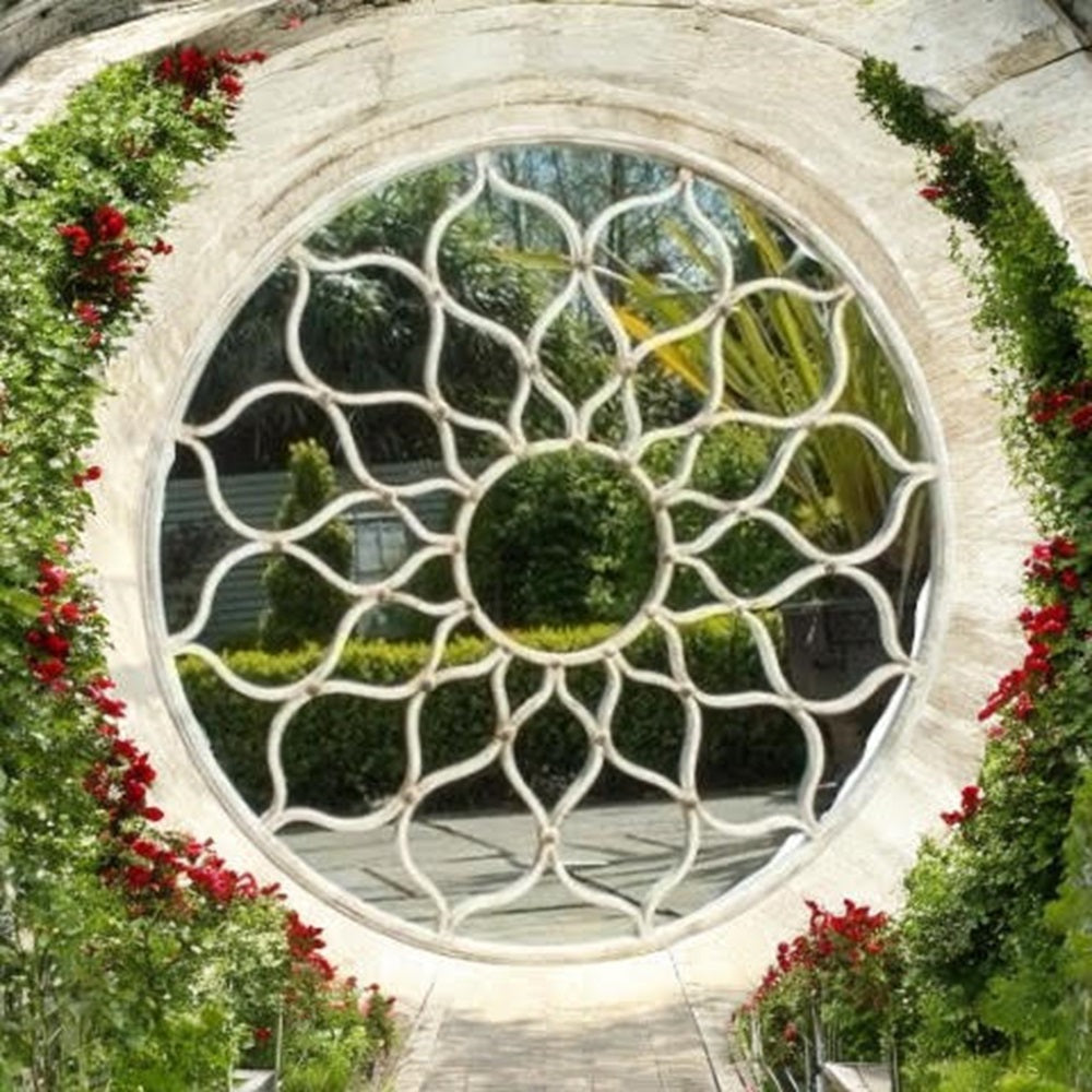 MSL 60cm Round Metal Window Wall Mirror for Indoor and Outdoor Use