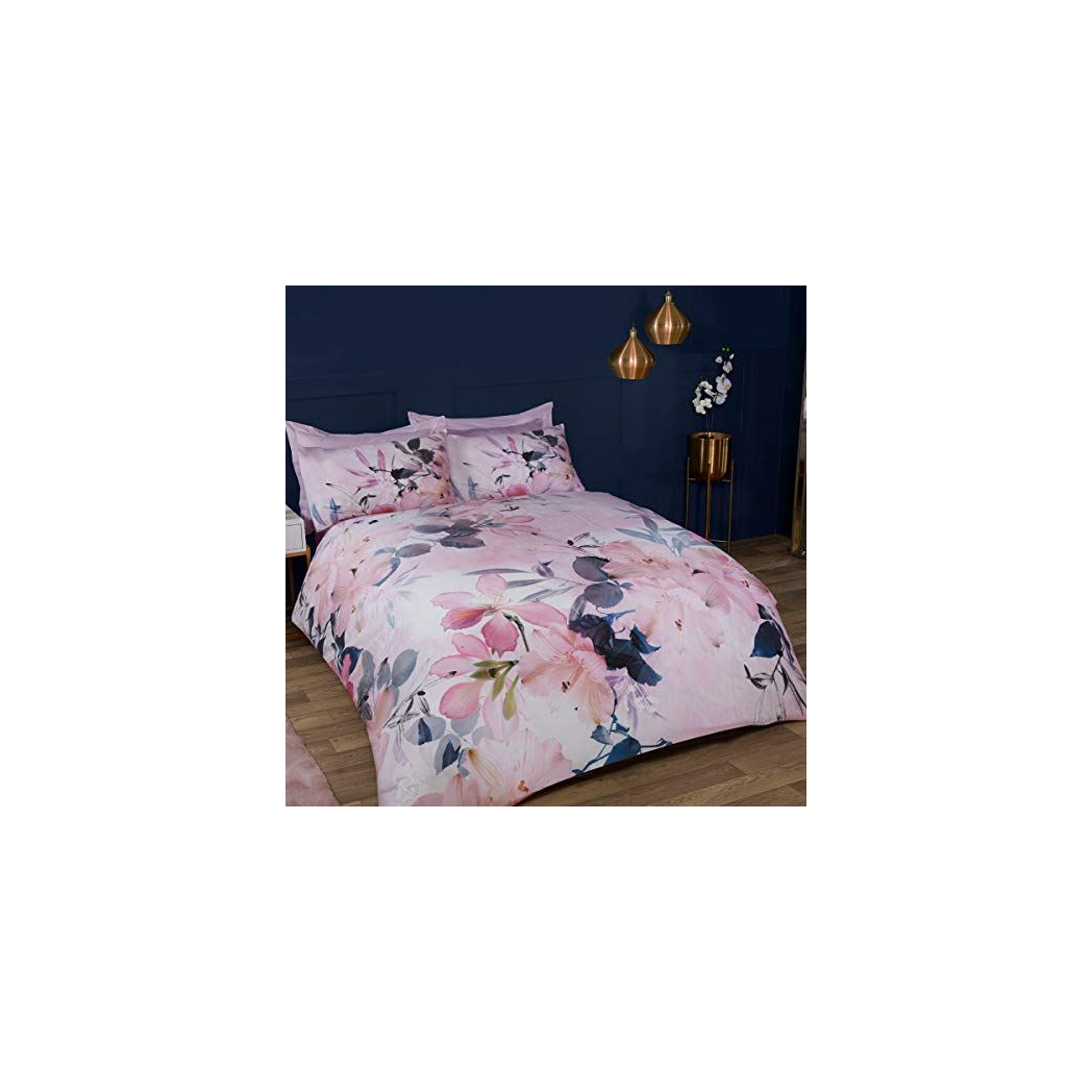 Sleepdown Large Floral Blush Pink Watercolour Duvet Cover Set