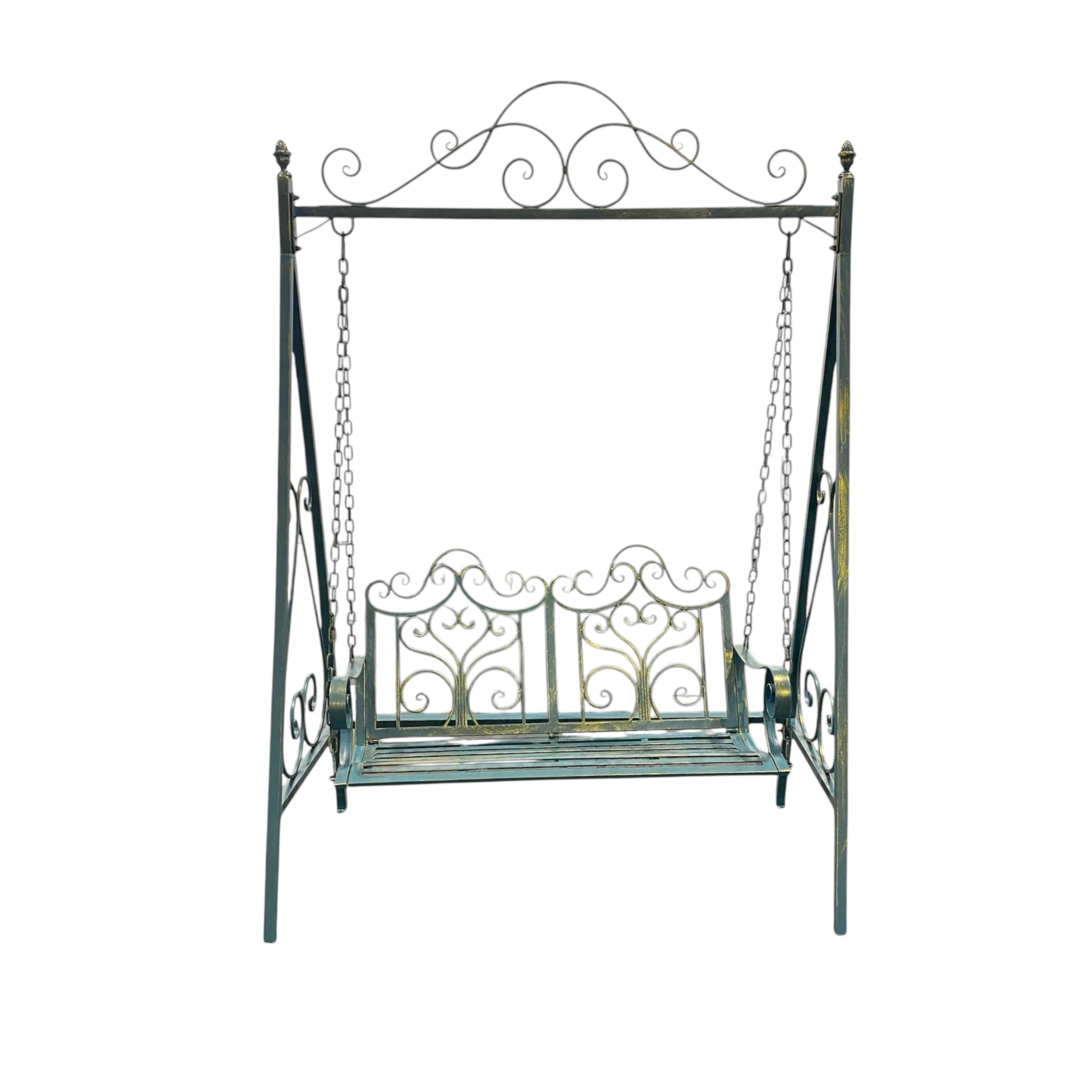MSL Blue and Gold Metal Swing Bench