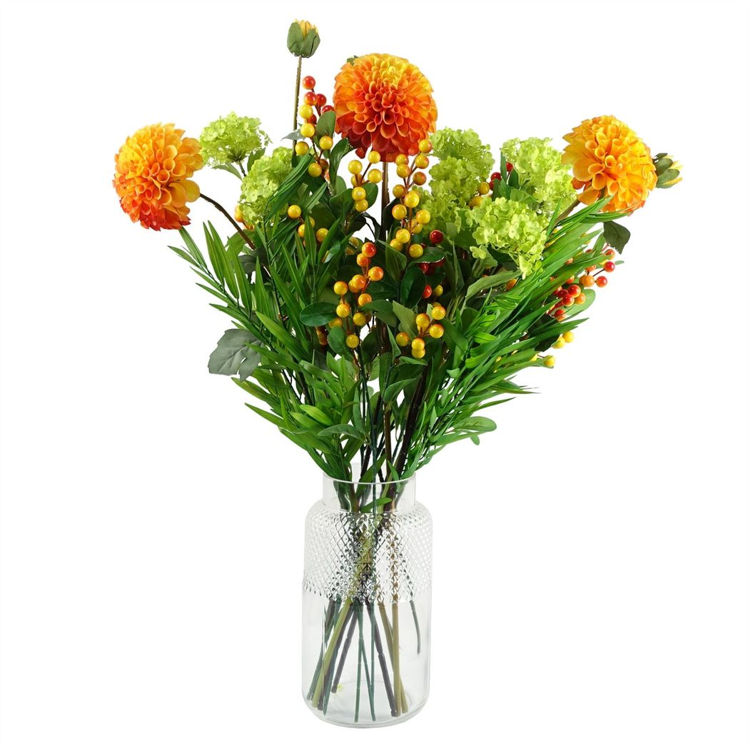 Leaf 29cm Clear Glass Half Diamond Pattern Vase