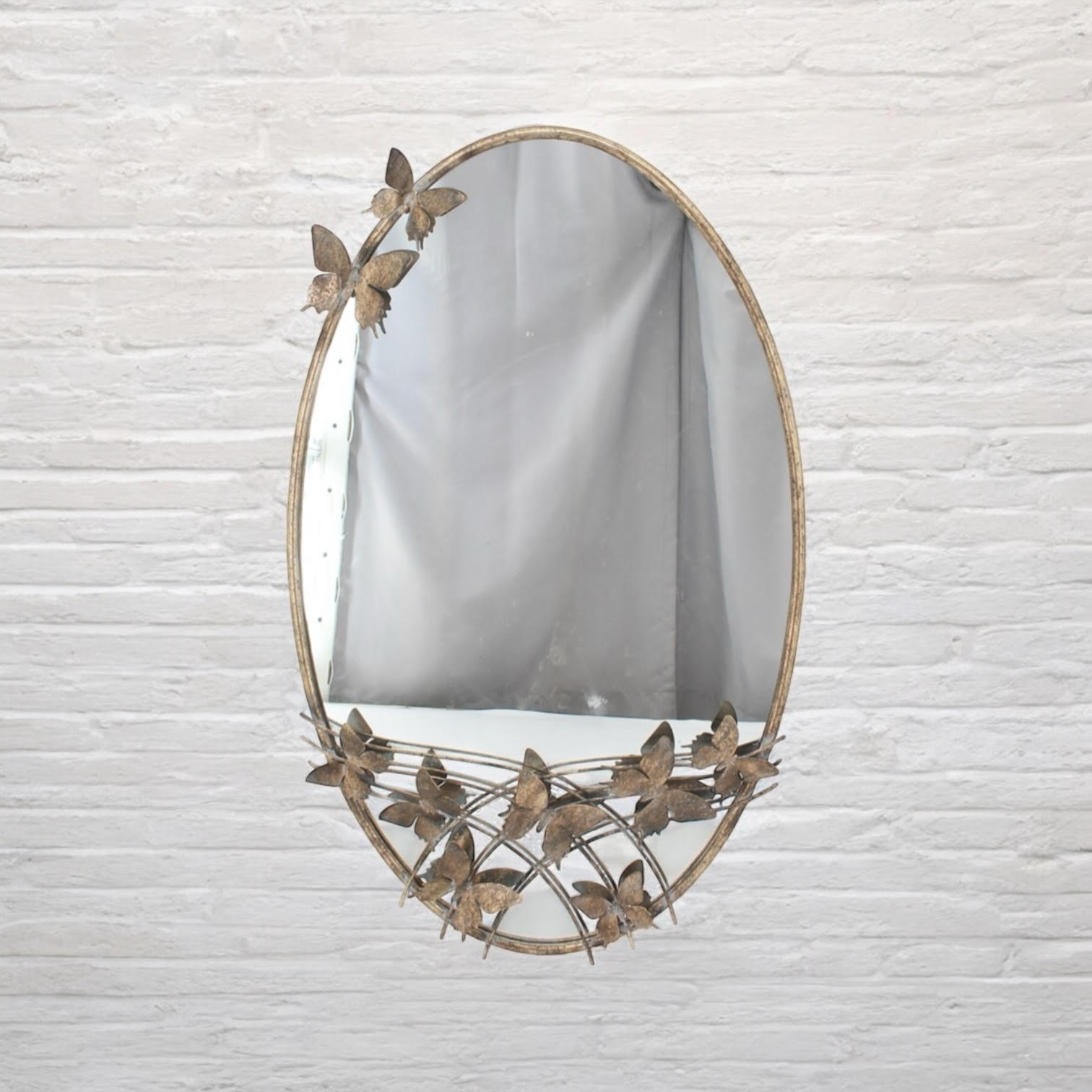 MSL 102cm Oval Metal Mirror, Hand Finished Elegant Design