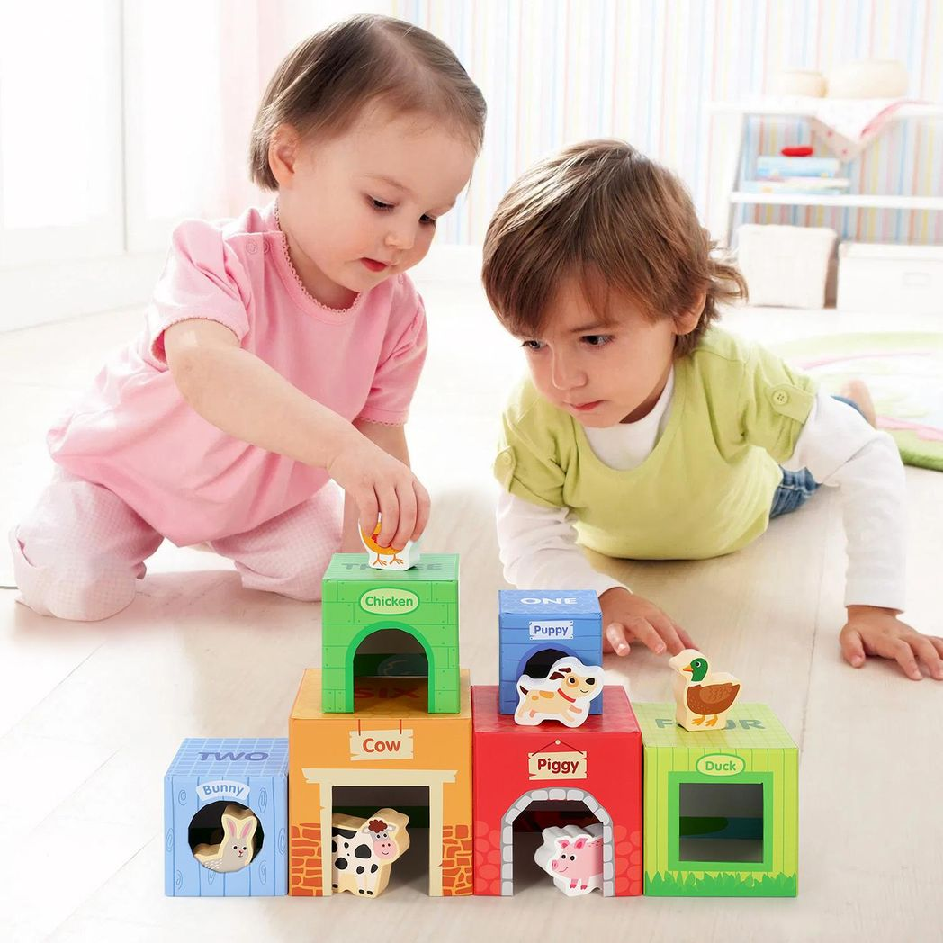 SOKA Farm Stacking Cube – Early Counting, Colours, Vegetables and Farm Animals