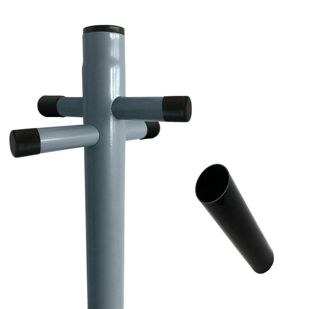 2-Piece Heavy Duty Clothes Post Washing Line with Socket, 2.4m Overall Height, Powder Coated Steel, 38mm x 1.0mm Thickness, Grey and Black