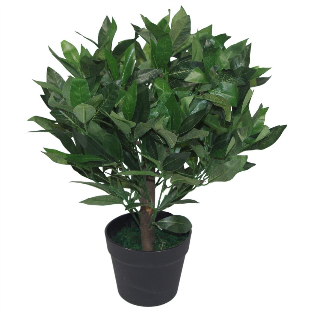 Pair of 50cm Artificial Bay Tree Laurel Topiary Bushes