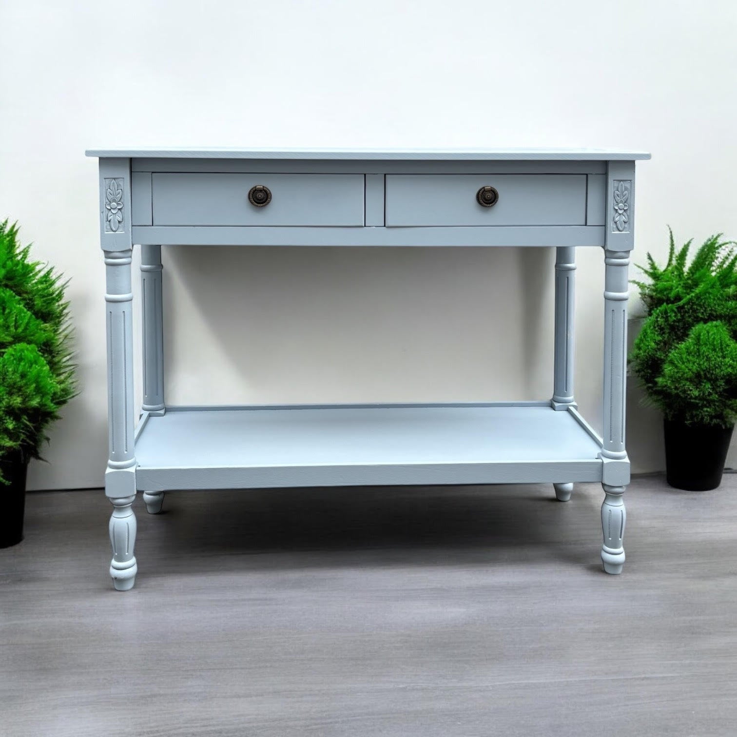 MSL 90cm 2 Drawer Side Table with Storage Drawer, Hand Finished Bedside Table