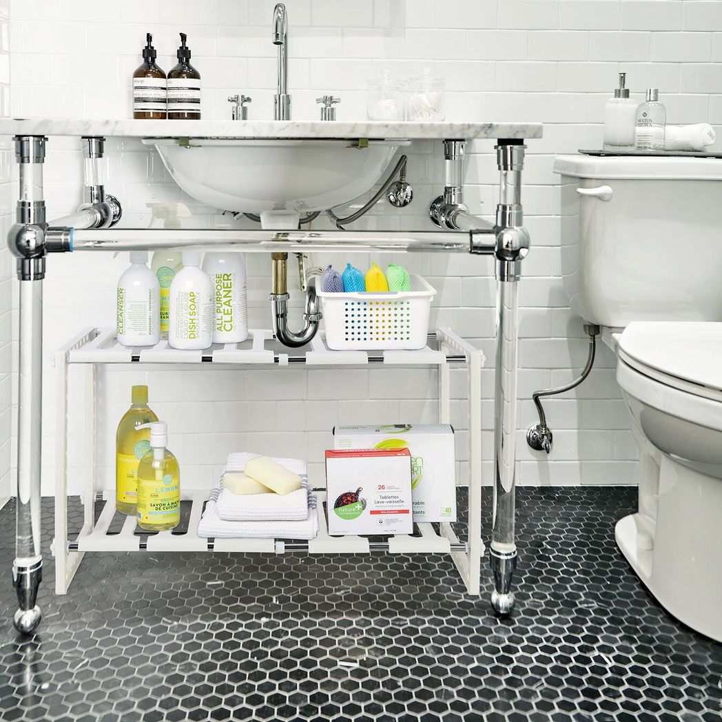 Vinsani Expandable Under Sink Storage Caddy Rack Organizer