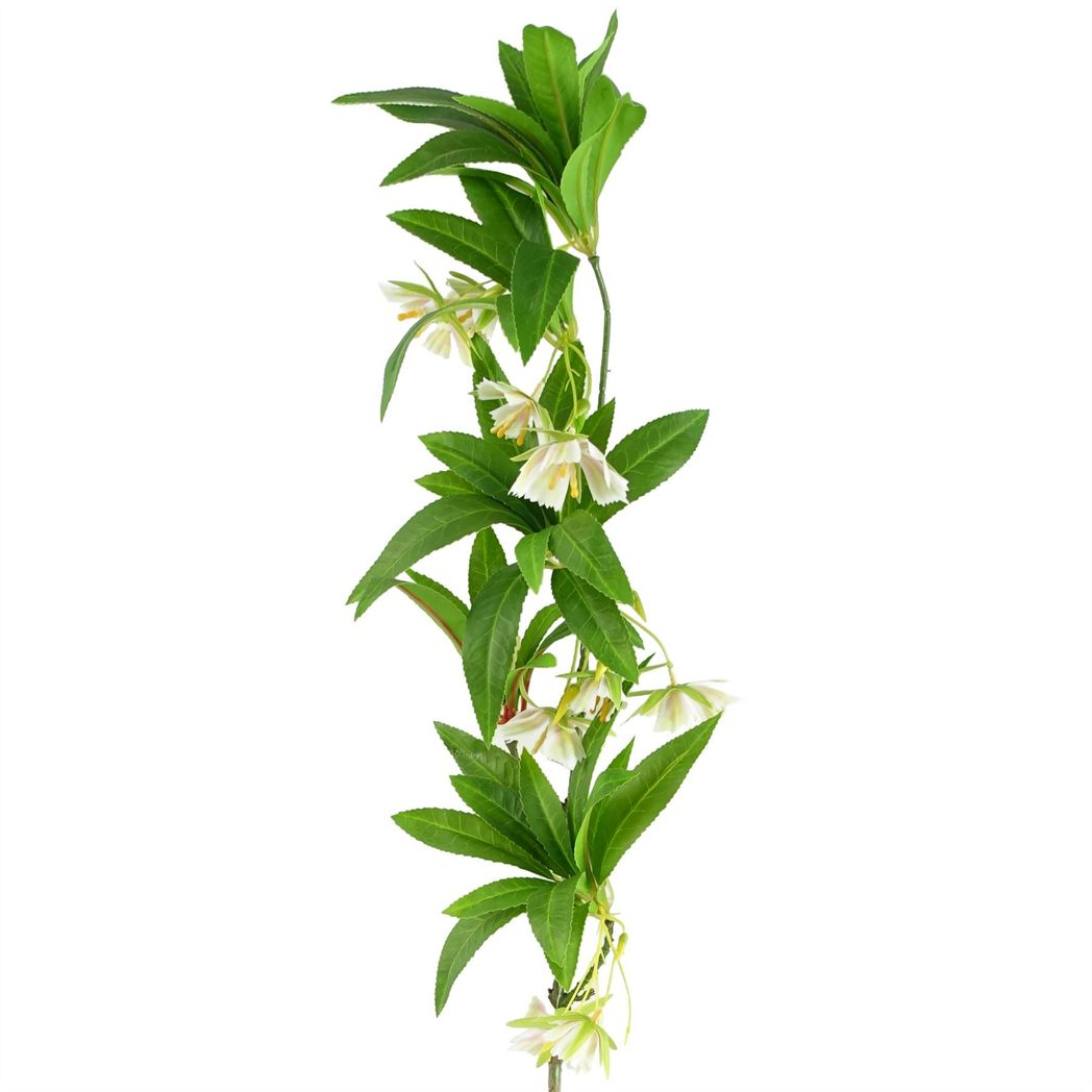 Pack of 6 90cm Artificial Hainan Elaeocarpus Stems with Plastic Leaves and Flowers