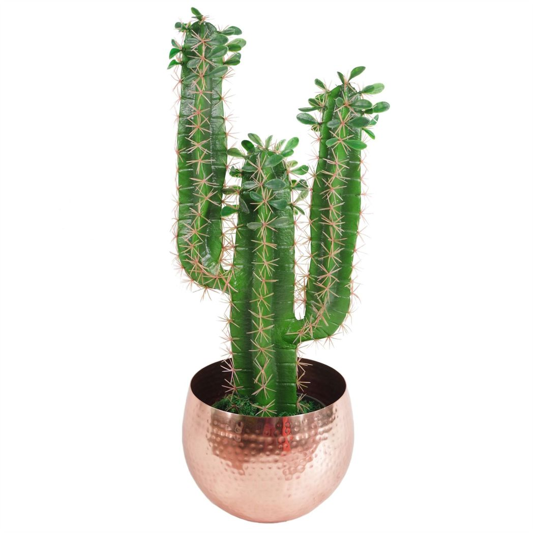 Large Metal Planter 22 x 17cm Hammered Silver Finish