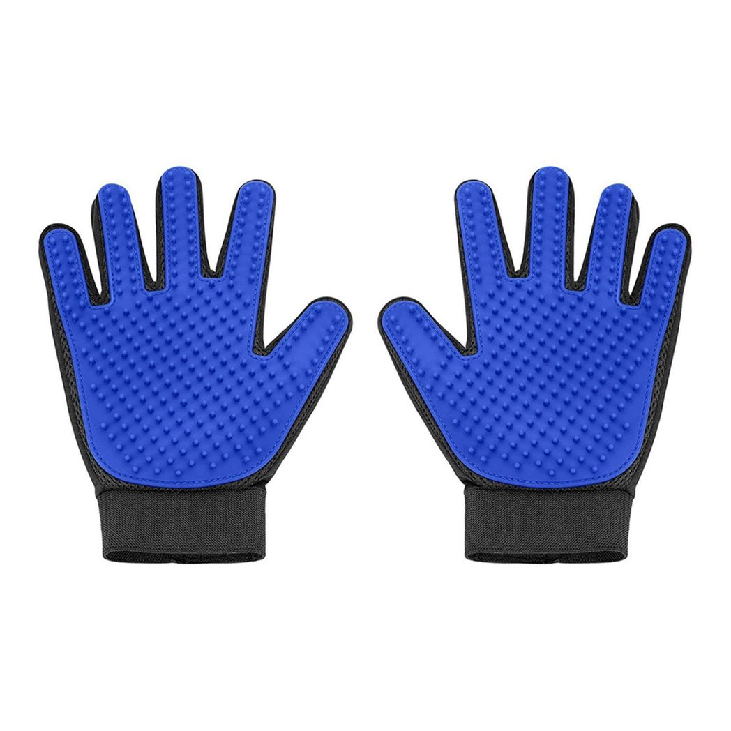 Cat And Dog Grooming Gloves 1 Pair - Blue