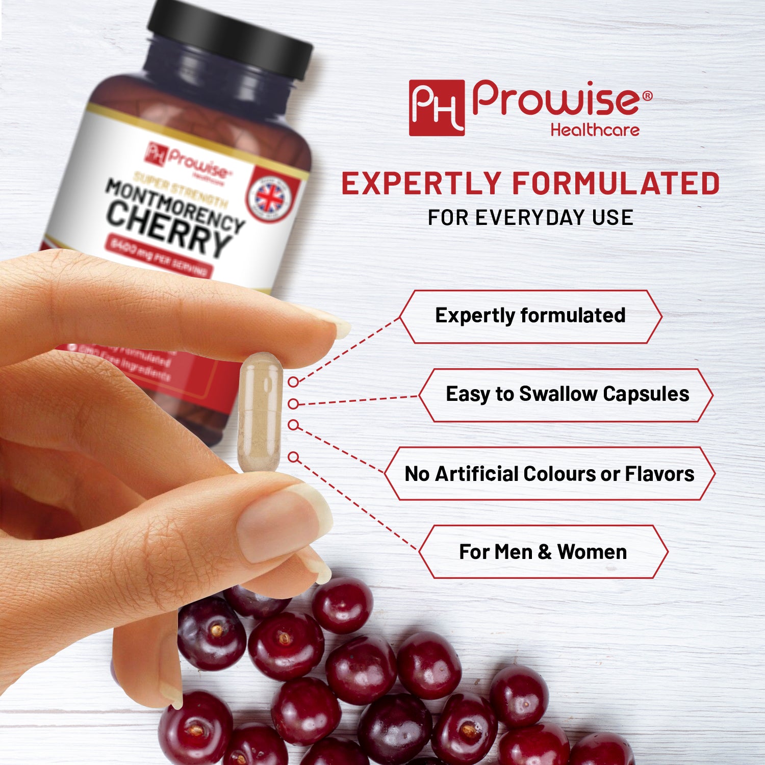 Prowise Healthcare Montmorency Cherry 6400mg, 200 Vegan Capsules