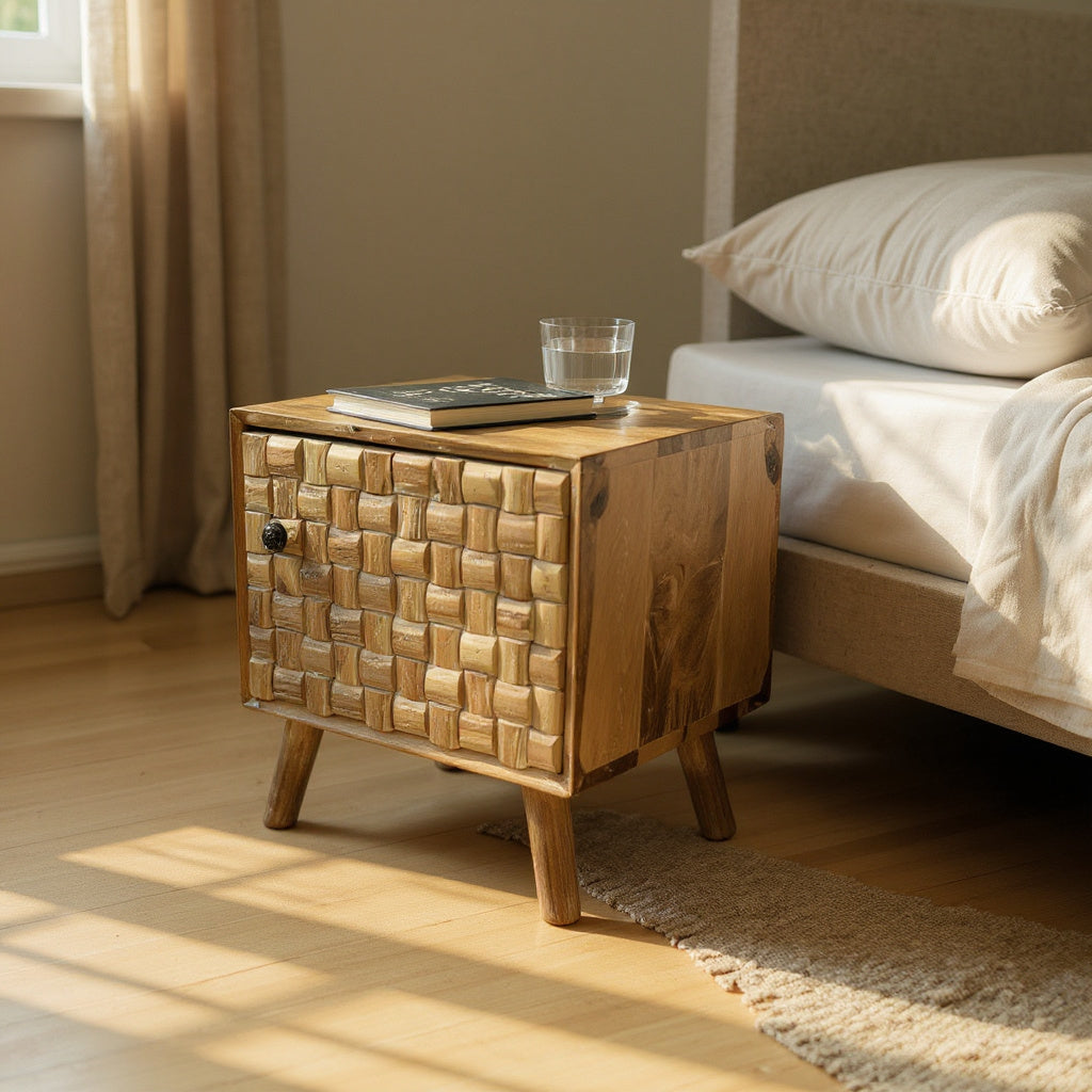 MSL 47cm Wooden Bedside Cabinet