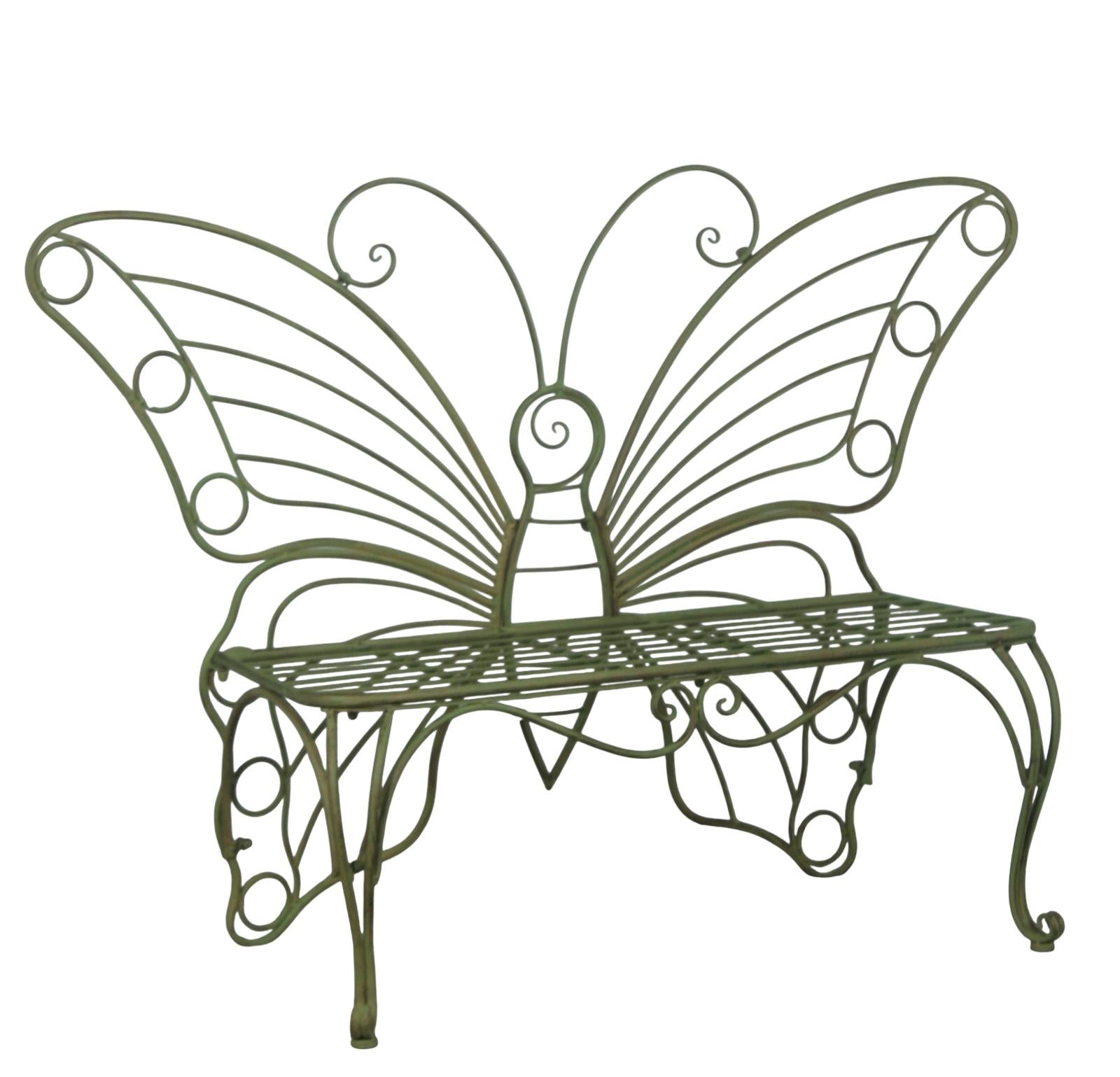 MSL Green Butterfly Metal Garden Bench
