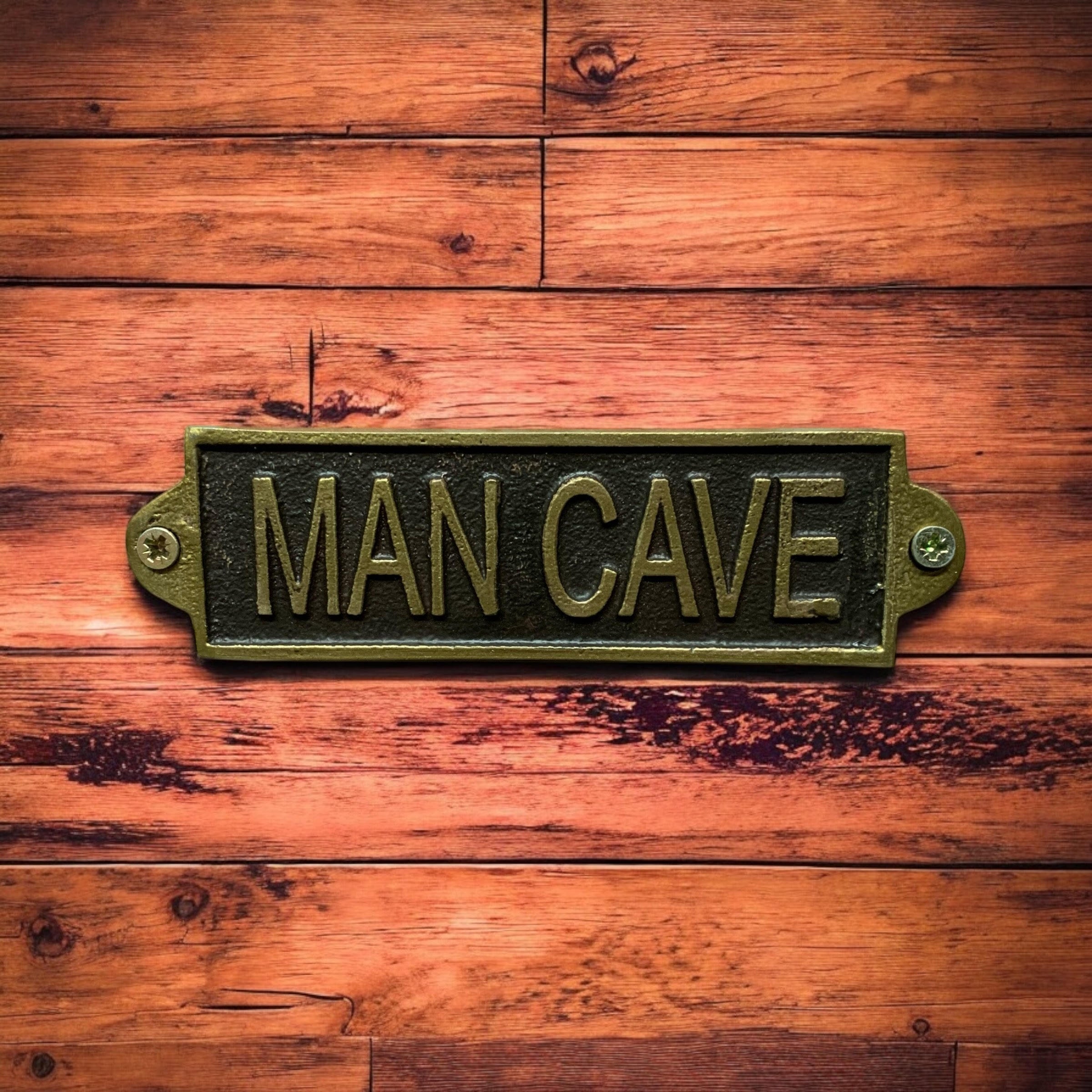 MSL Man Cave Metal Door Sign, Hand Finished Home Decor