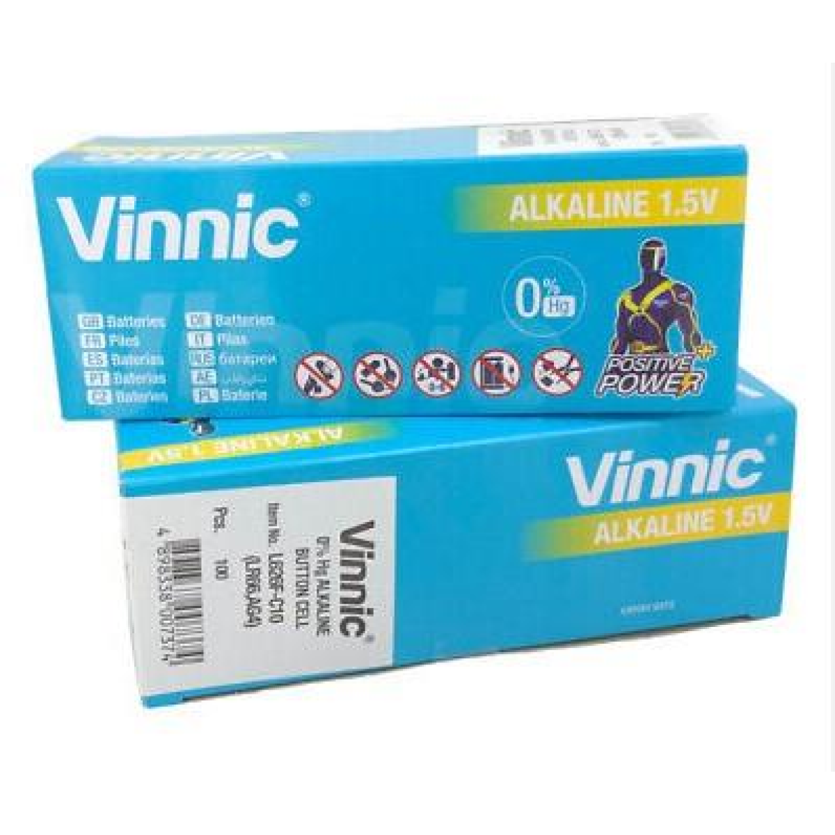 Vinnic L626 AG4 1.5V Alkaline Button Cell Watch Batteries 10 Pack