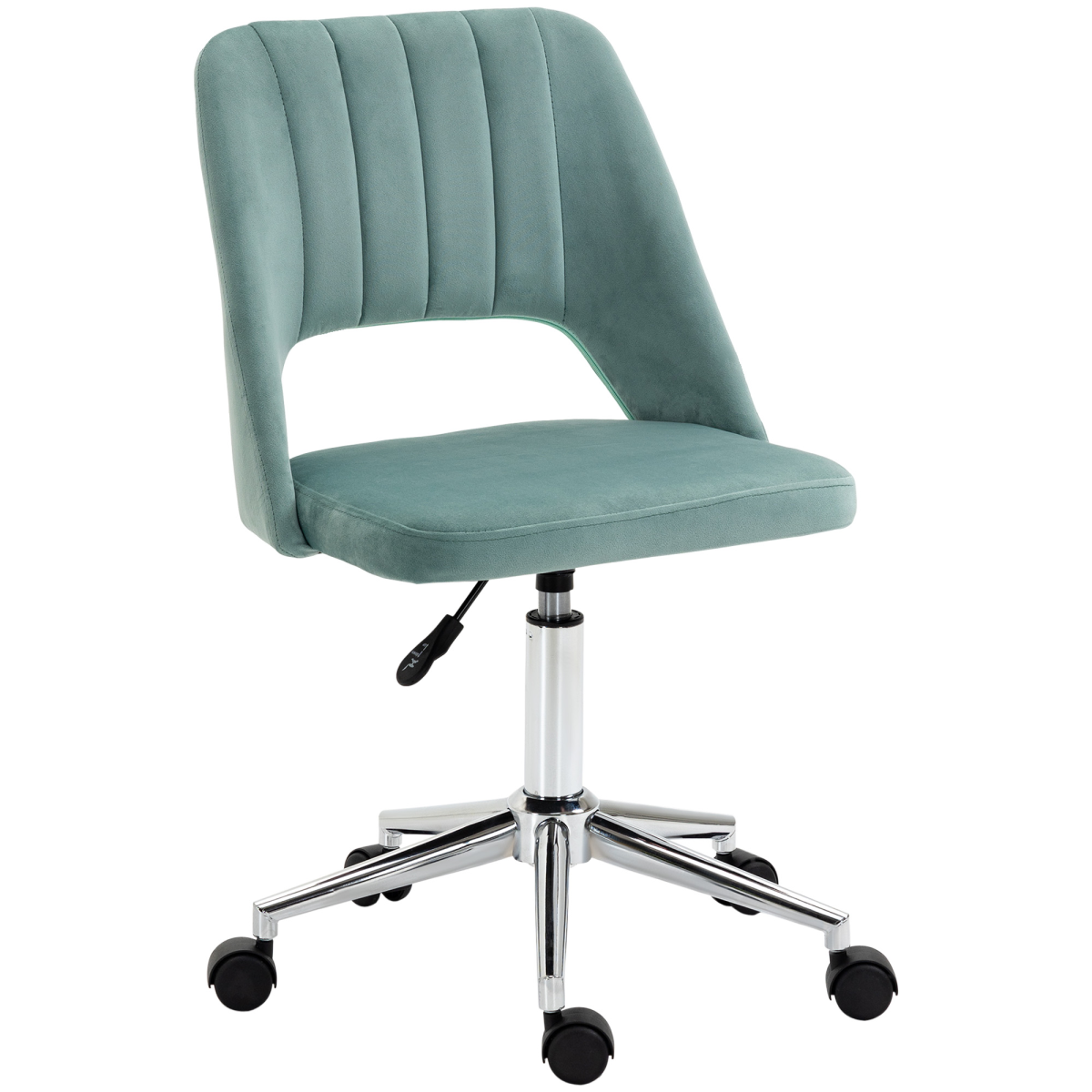 Vinsetto Green Velvet Scallop Swivel Office Chair