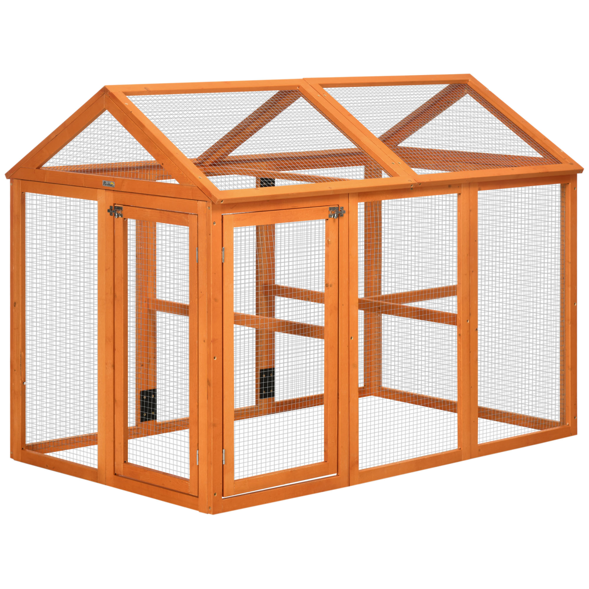 PawHut Wooden Chicken Run with Combinable Design, 3-6 Chickens