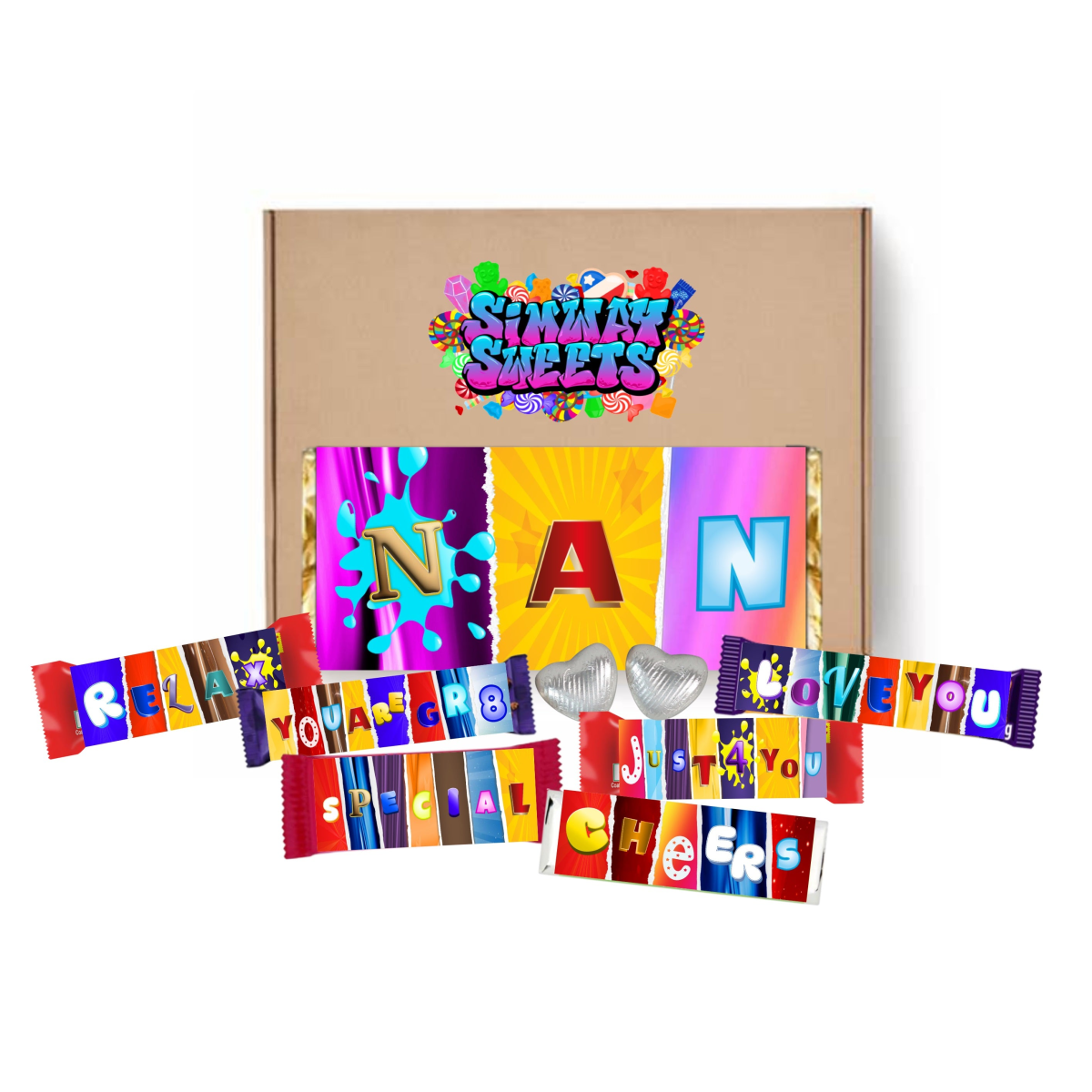 Mother’s Day Novelty Chocolate Gift Box with Fun Wrapper Bars by Simway Sweets