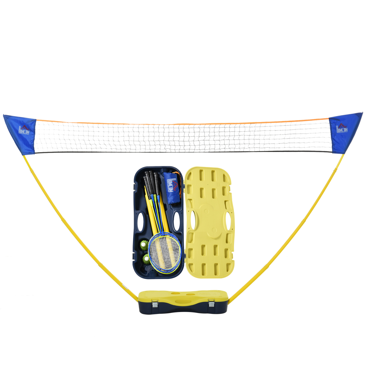 Foldable Badminton Net Set with Carry Case, 2 Rackets, 2 Shuttlecocks