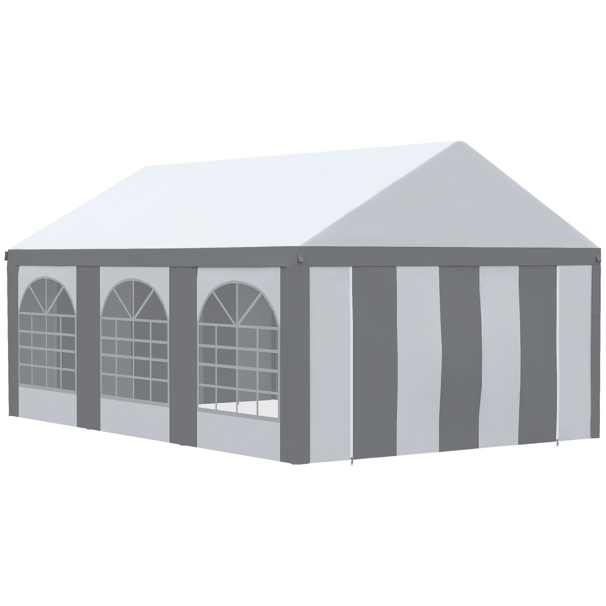 Outsunny 6 x 4m Party Tent Gazebo with Sides, 6 Windows, Double Doors