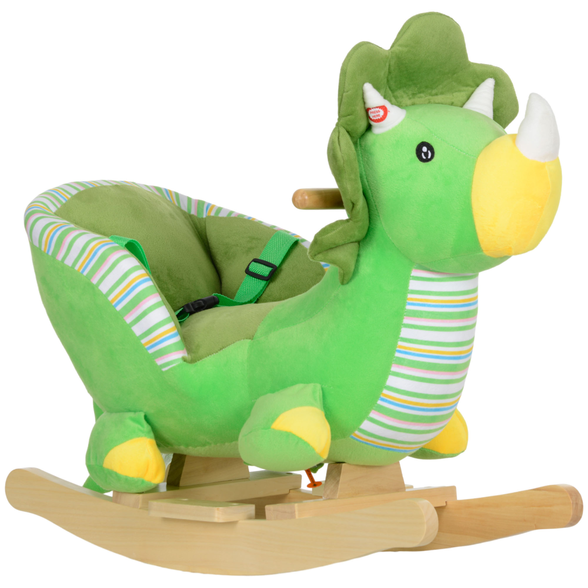 AIYAPLAY Dinosaur Baby Rocker with Animal Sound, Green