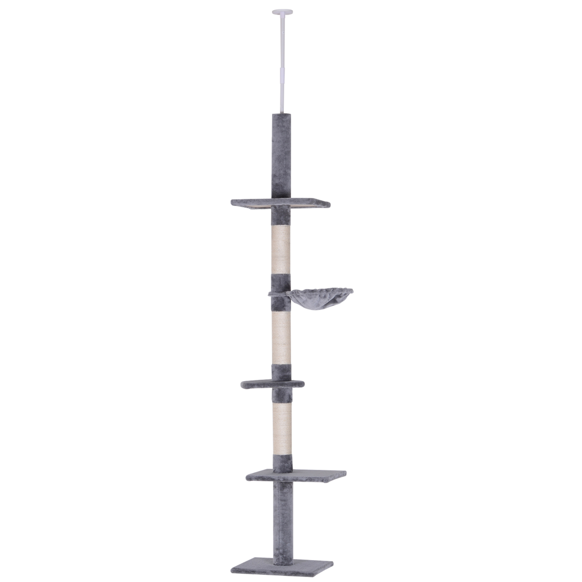 5-Tier Adjustable Floor-to-Ceiling Cat Tree with Scratching Post