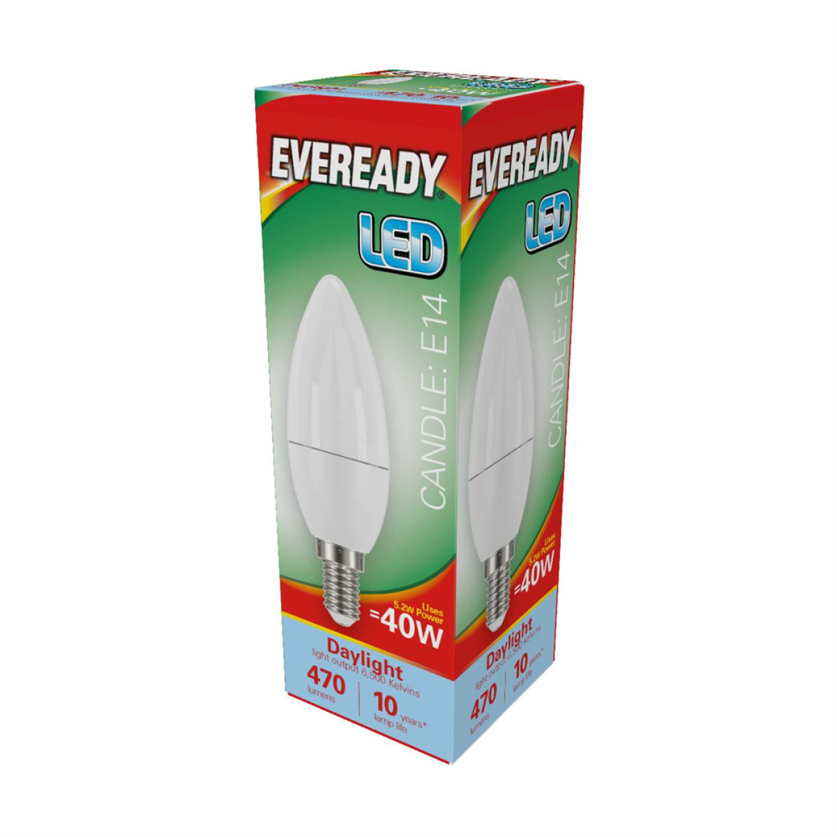Eveready LED Candle Bulb E14 SES 4.9W 40W Replacement Daylight 470lm Pack of 5
