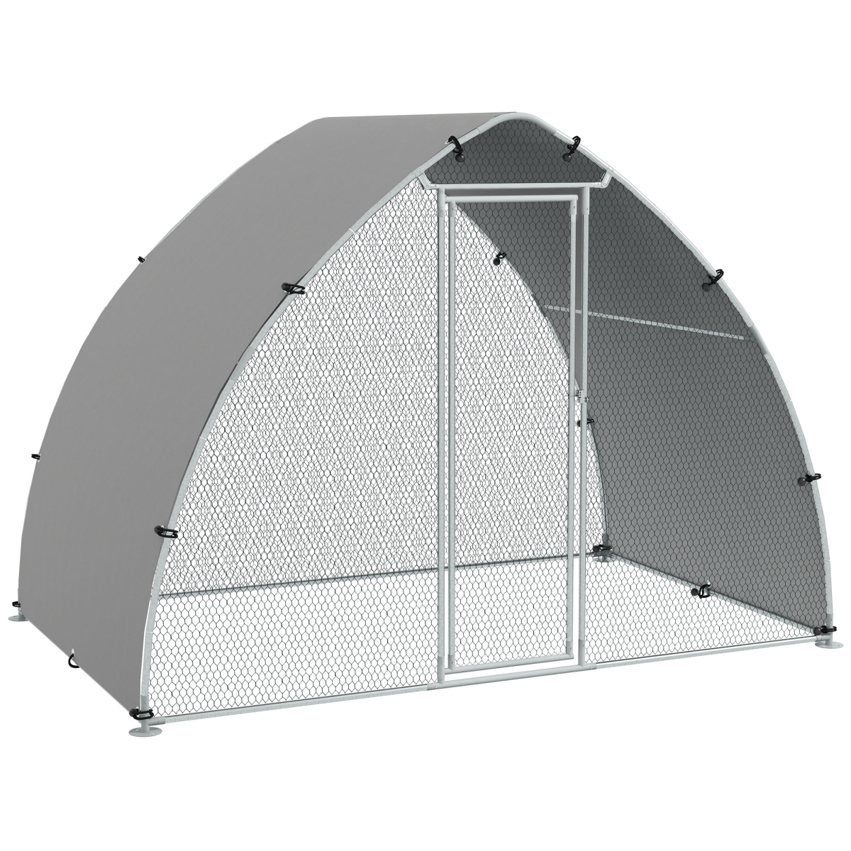 PawHut Walk-In Chicken Run with Cover for 4-6 Chickens