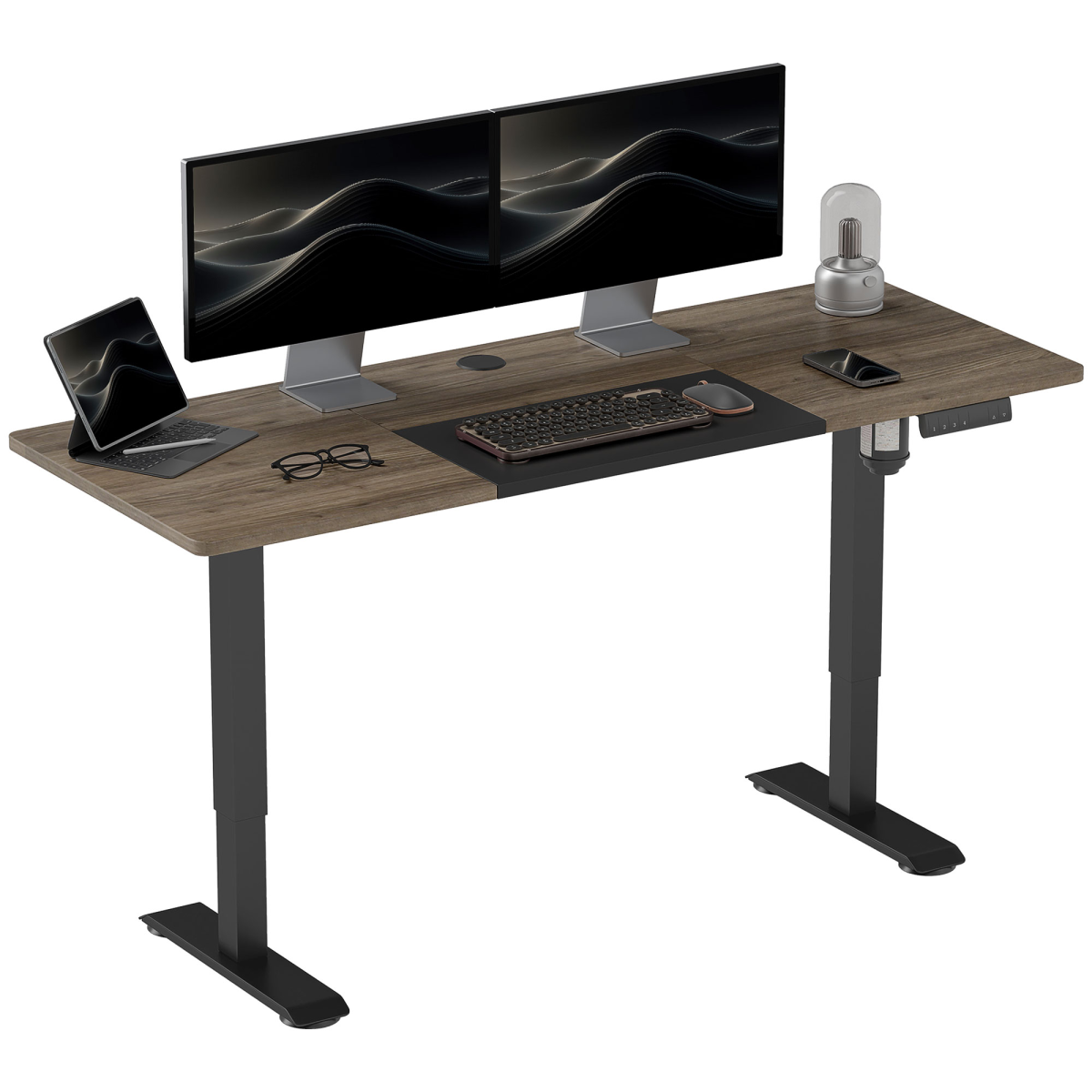 Height Adjustable Electric Standing Desk with 4 Memory Presets, 140 x 70 cm, Black