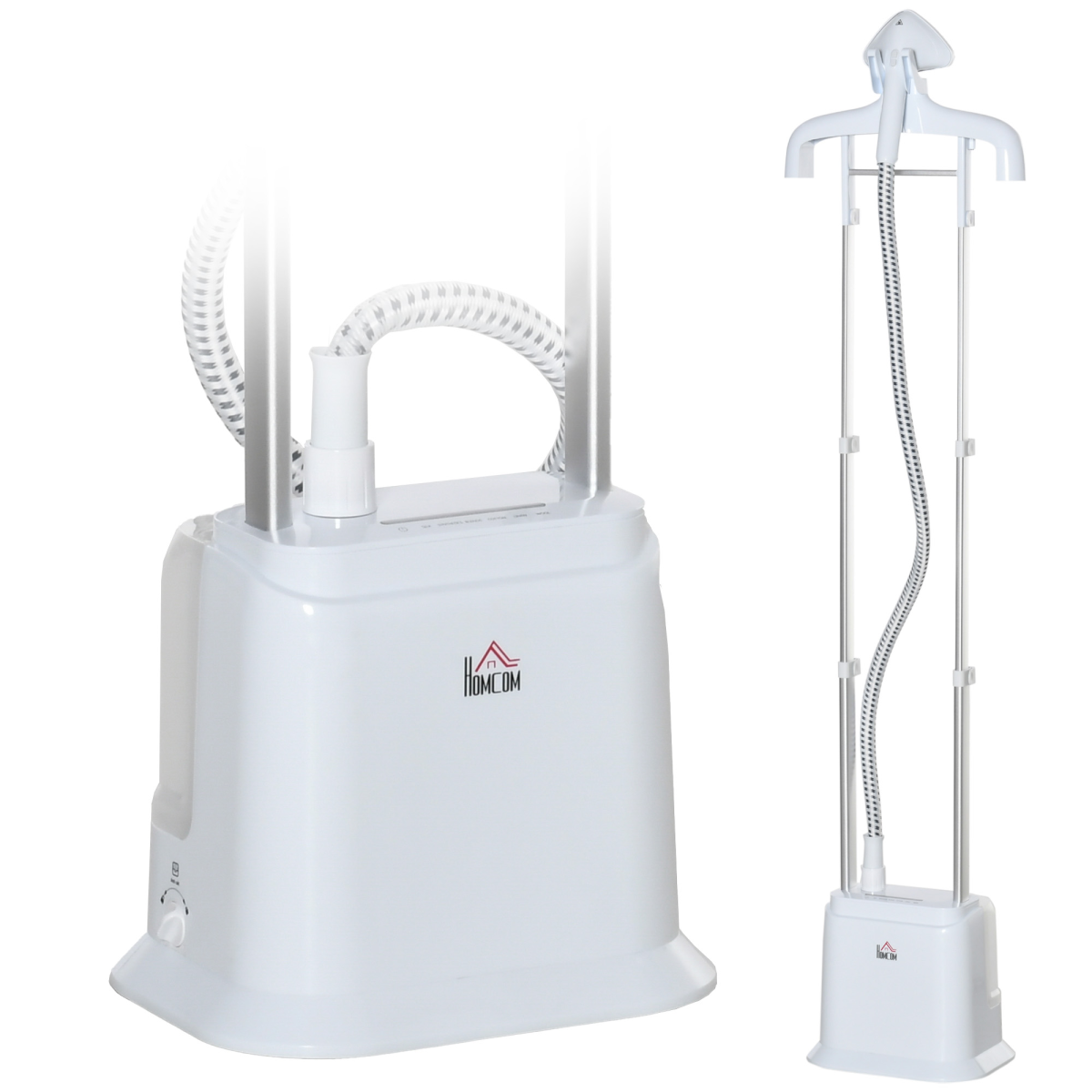 HOMCOM Upright Garment Steamer, 45-Second Heat-Up, 1.7L Removable Water Tank, 45-Minute Steam, White