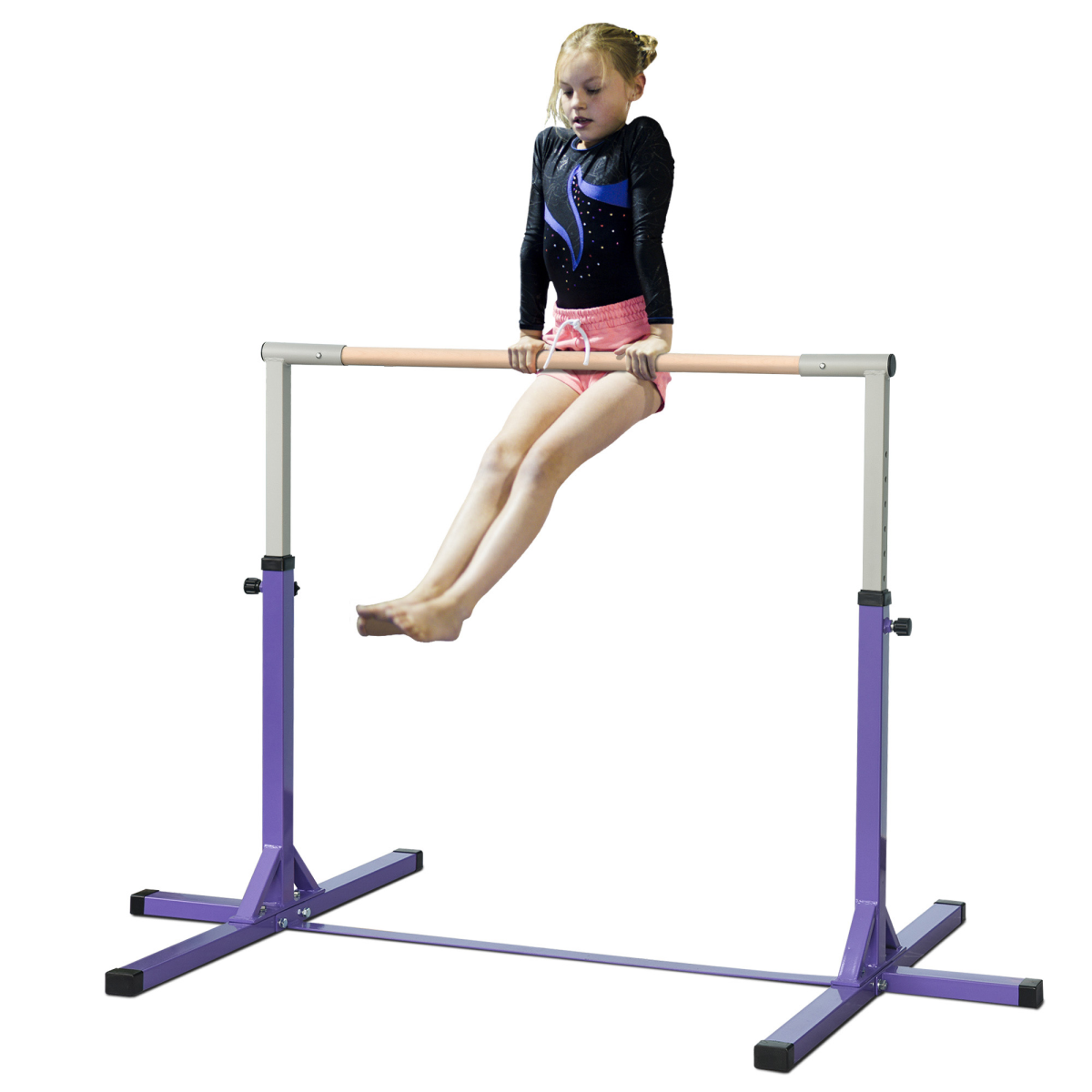 Adjustable Gymnastics Horizontal Bar for Kids, Home Gym Fitness, 92-150cm Height