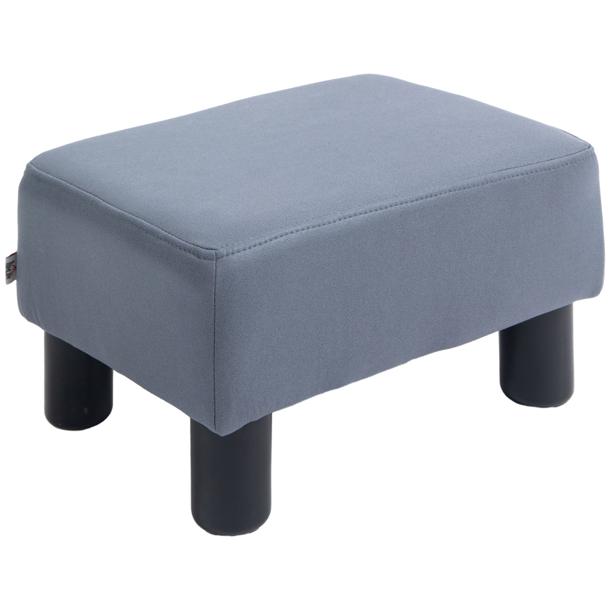 Grey PU Leather Ottoman Footstool for Home and Office, 40 x 30 x 24 cm