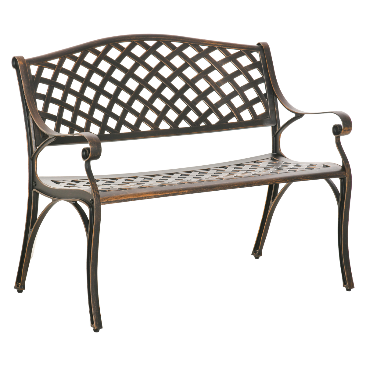 Outsunny Cast Aluminium 2 Seater Outdoor Bench, Bronze