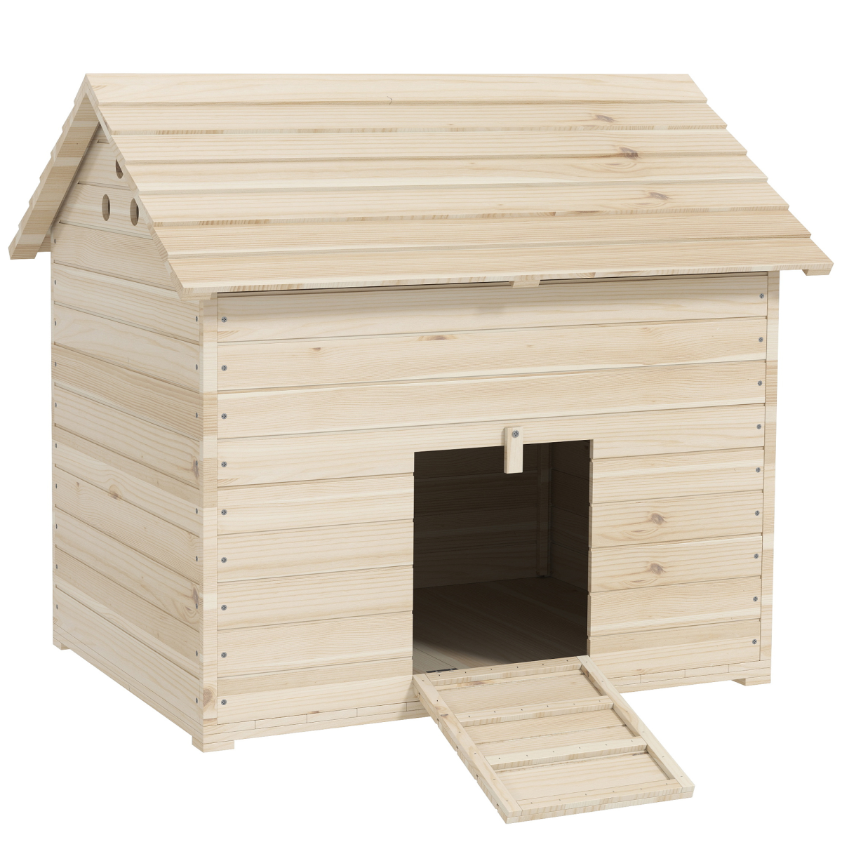PawHut Wooden Duck House with Openable Roof, Raised Base & Air Holes