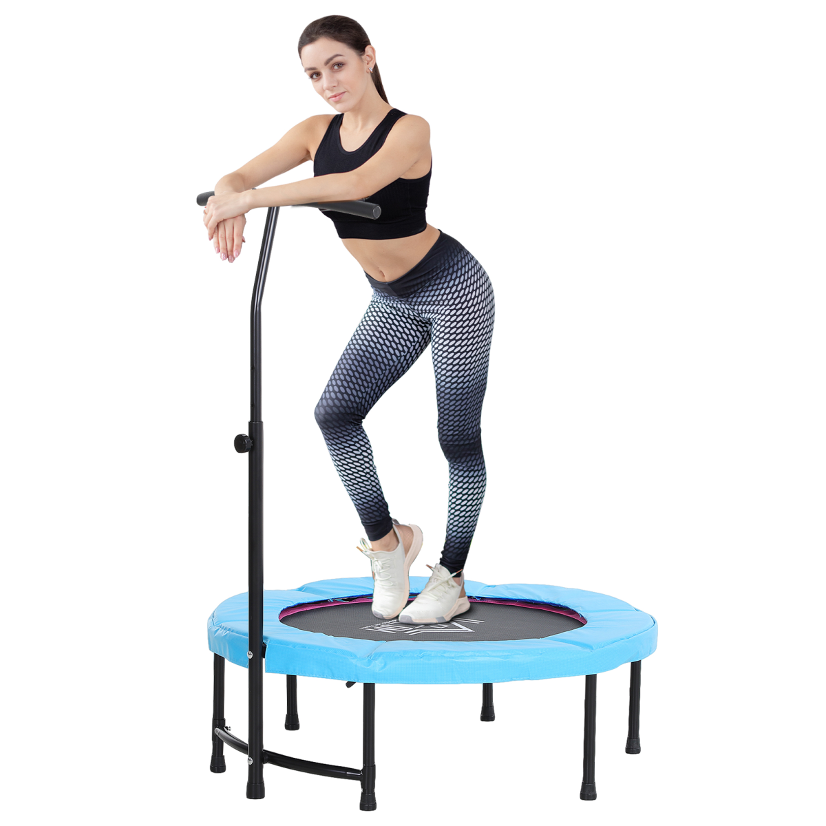 40in Kids & Adult Mini Trampoline Rebounder with Handle, Fitness