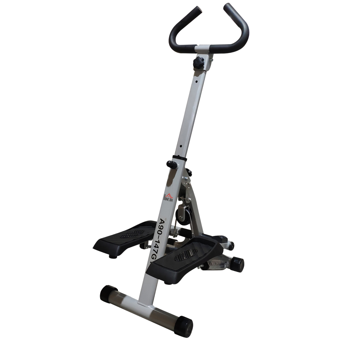 Foldable Adjustable Stepper Machine with Handlebar, Grey, Max Load 110kg