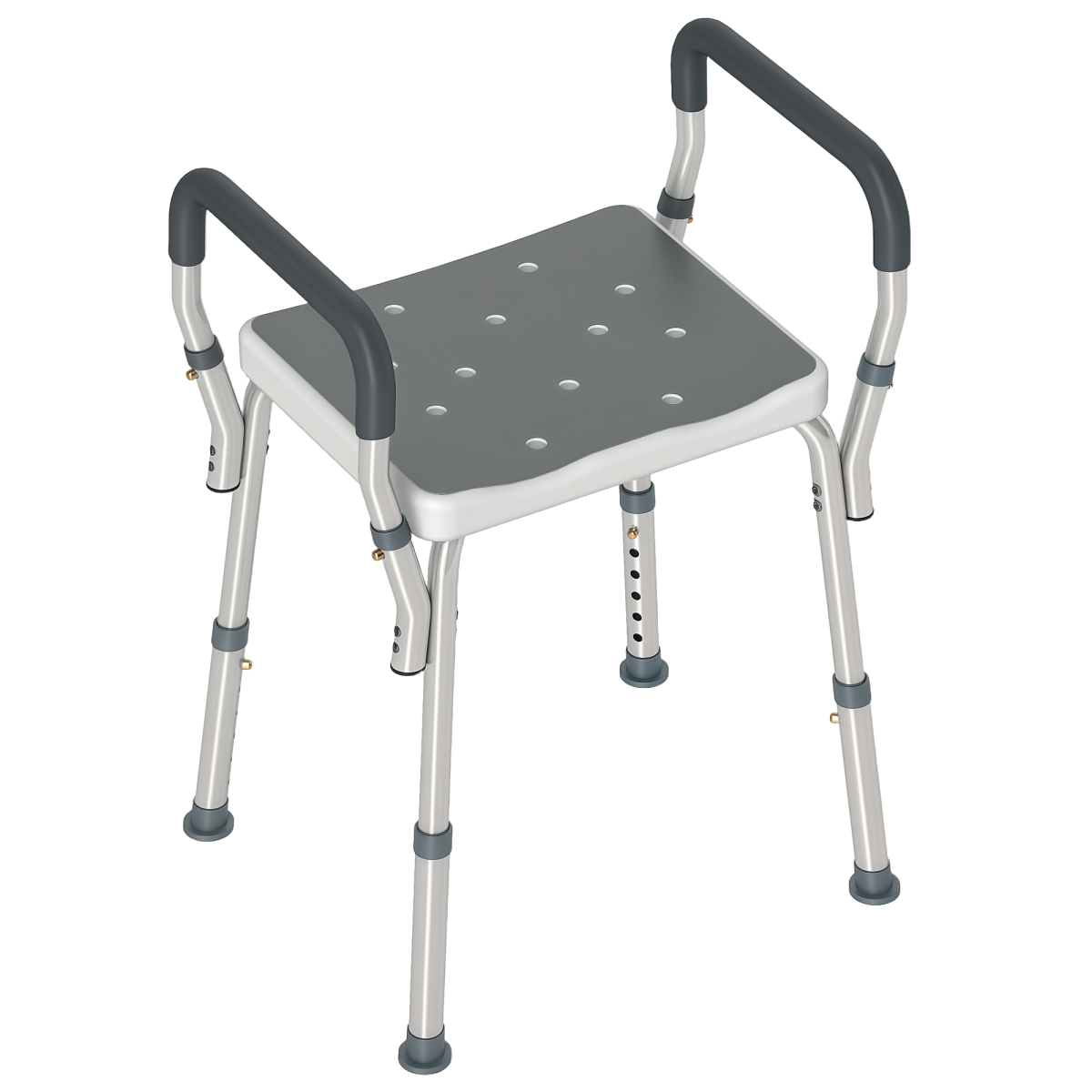 HOMCOM Adjustable Aluminium Bath Chair, Rust-Free, Grey