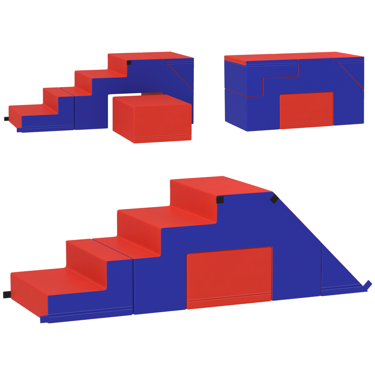 HOMCOM 2-Piece Soft Foam Climber Play Set for Toddlers, Dark Blue