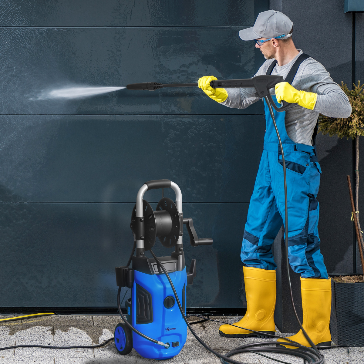 High Pressure Washer 1800W 150 Bar 420 L/h with 6m Hose and Spray Gun