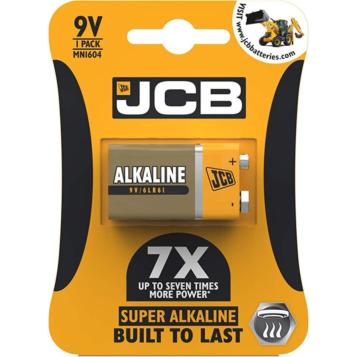 JCB PP3 Size Super Alkaline Batteries - Box of 10