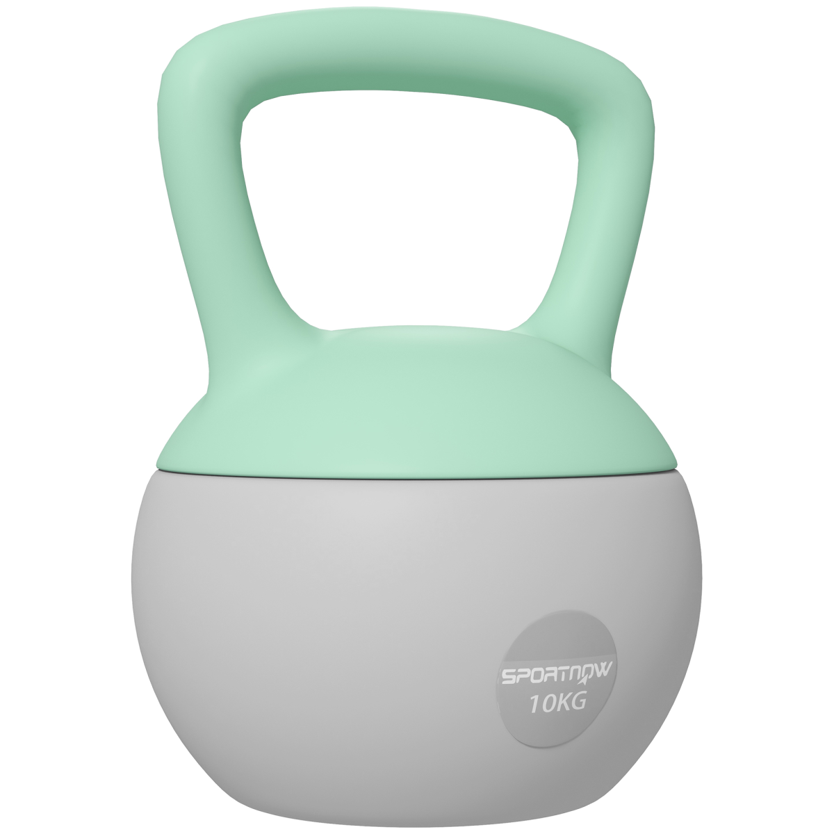 SPORTNOW 10kg Kettlebell with Soft Body and Non-Slip Handle, Grey/Green