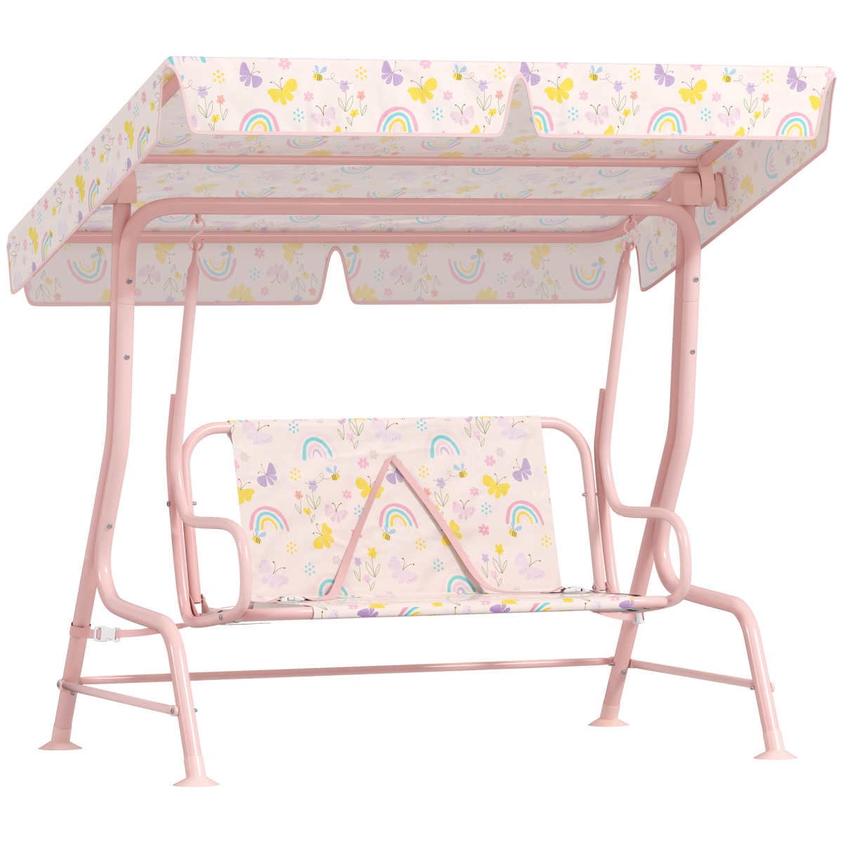 AIYAPLAY Kids Outdoor Swing Seat with Adjustable Canopy