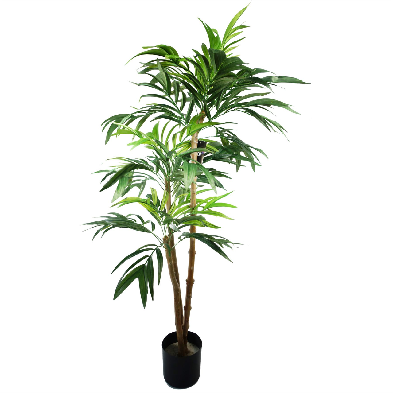 140cm UV Resistant Artificial Mango Leaf Tree with Natural Wood Trunk, Potted Indoor/Outdoor Plant