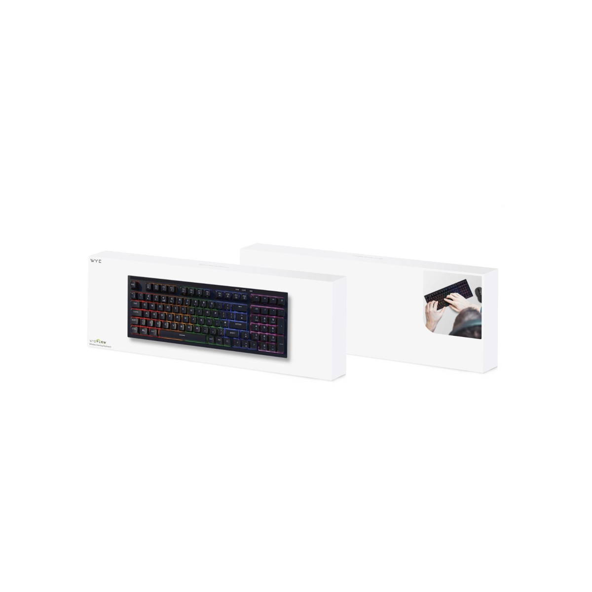 Wyeflow Wireless 2.4G RGB Backlit Gaming Keyboard, 98-Key, Black
