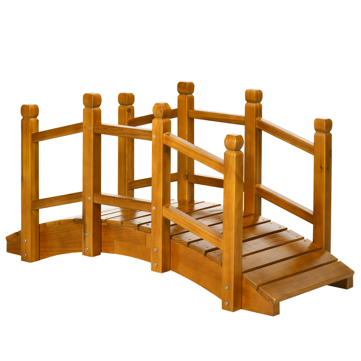 Outsunny Arched Wooden Garden Bridge with Safety Railings