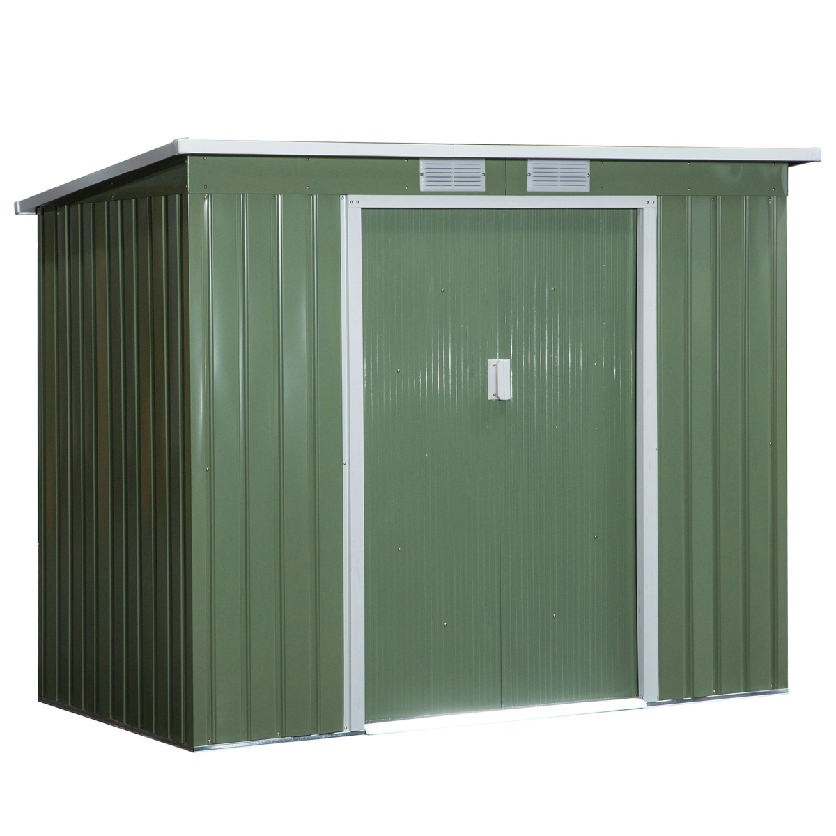 Outsunny Garden Storage Shed with Sloped Roof, Double Sliding Doors, 213 x 130 x 173cm