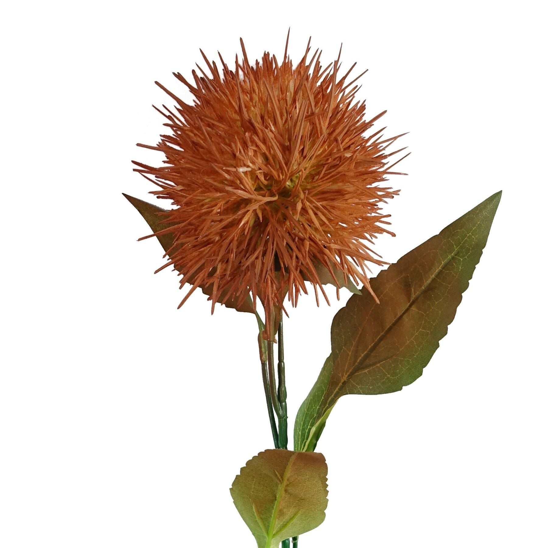 Leaf 70cm Yellow Artificial Globe Thistle Flower Stem